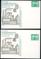 DDR PP16 B2/008 2 Privat-Postkarten DRUCKVERSCHIEBUNGEN Volksentscheid 1981 - Privatpostkarten - Ungebraucht
