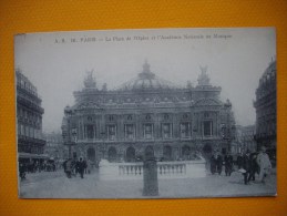 Cpa   PARIS  -  75   - La Place De L'Opéra Et L'académie Nationale De Musique - Enseignement, Ecoles Et Universités