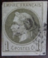 1871-72 - Colonies Type Napoleon - Y&T 90 1c Vert Olive Deux Grandes Marges Obliteration PD Noire Signe - Cote: 90euros+ - Napoleon III