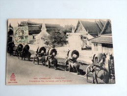 Carte Postale Ancienne : CAMBODGE : PHNOM-PENH : Elephants Du Roi, Harnachés Pour La Promenade - Cambodge