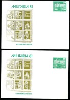 DDR PP16 C1/013a 2 Privat-Postkarten DRUCKVERSCHIEBUNGEN Berlin 1981 - Cartes Postales Privées - Neuves