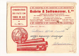 Porto - Envelope Comercial Da Firma "Osório & Sottomayor" C/ 6 Folhas Publicitárias. Publicidade. Portugal.. - Portogallo