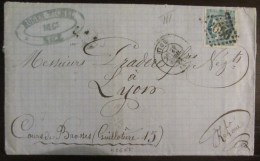 Avril 1871 Y&T 46  Bordeaux Sur Lettre Avec Obliteraction Losange A Grand Chiffre - Cote: 30 Euros - 1870 Ausgabe Bordeaux