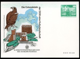 DDR PP16 C2/022 Privat-Postkarte FARBVERSCHMIERUNG Rostock 1980 - Cartes Postales Privées - Neuves