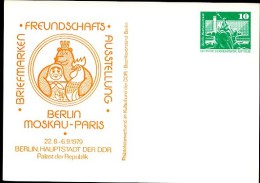 DDR PP16 D2/006 Privat-Postkarte AUSSTELLUNG MOSKAU PARIS  Berlin 1979  NGK 3,00 € - Cartes Postales Privées - Neuves