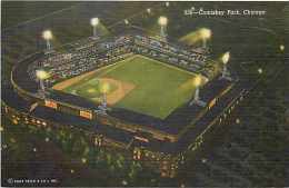 225679-Baseball, Comiskey Park, Chicago White Sox, Night Scene, Linen Postcard, Curteich No 0C-H1895 - Baseball