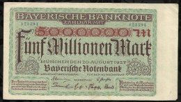 ALLEMAGNE .  BILLET DE 5 MILLION EN MARK . 1923 . - 5 Millionen Mark