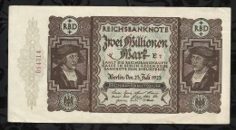 ALLEMAGNE .  BILLET DE 2 MILLION EN MARK . 1923 . - 2 Miljoen Mark