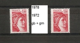 Variété De 1978 Neuf** Y&T N° 1972 Gomme Brillante & 1972b Gomme Mate. - Unused Stamps