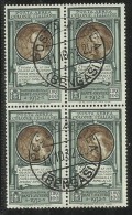 COLONIE ITALIANE EMISSIONI GENERALI 1932 PRO SOCIETA´ DANTE ALIGHIERI POSTA AEREA AIR MAIL LIRE 100 QUARTINA USATA BLOCK - Amtliche Ausgaben