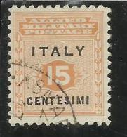 OCCUPAZIONE ANGLO-AMERICANA SICILIA 1943 CENT. 15 USATO USED OBLITERE´ - Occ. Anglo-américaine: Sicile