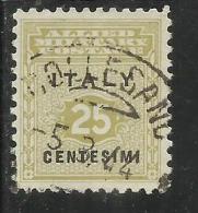 OCCUPAZIONE ANGLO-AMERICANA SICILIA 1943 CENT. 25 USATO USED OBLITERE' - Anglo-Amerik. Bez.: Sicilë