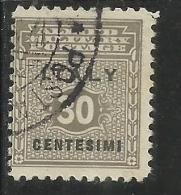 OCCUPAZIONE ANGLO-AMERICANA SICILIA 1943 CENT. 30 USATO USED OBLITERE' - Anglo-american Occ.: Sicily