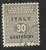 OCCUPAZIONE ANGLO-AMERICANA SICILIA 1943 CENT. 30 USATO USED OBLITERE' - Occup. Anglo-americana: Sicilia