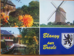 Blangy Sur Bresle-manoir-moulin-vue-blason-cpm - Blangy-sur-Bresle