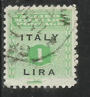 OCCUPAZIONE ANGLO-AMERICANA SICILIA 1943 LIRE 1 LIRA USATO USED OBLITERE' - Anglo-american Occ.: Sicily