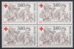 Andorra Fr. 1989 Red Cross  1v Bl Of 4 ** Mnh (17873) - Gebruikt