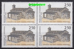 Andorra Fr. 1992 Church 1v Bl Of 4 ** Mnh (17875) - Usados