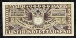 ALLEMAGNE .  BILLET DE 500.000  MARK . 1923 . - 500.000 Mark