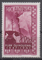 Argentina     Scott No  597   Unused Hinged     Year   1951 - Nuevos