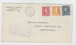 Canada/Czechoslovakia REGISTERED COVER 1936 - Storia Postale