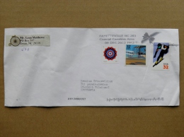 Cover Sent From USA To Lithuania On 2013 Sport Ski Skiing Aviation Airship Kitty Hawk 1903 - Briefe U. Dokumente