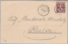 Heimat GR GRUSCH 1898-12-30 Auf Postkarte Nach Realta - Cartas & Documentos