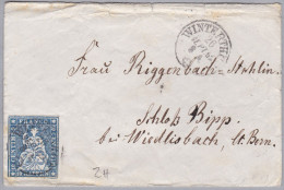 Heimat ZH WINTERTHUR 1862-09-26 Brief Nach WIEDLISBACH AK-u. Transit Stempeln - Cartas & Documentos