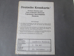 Deutsche Kennkarte Landkreis Würzburg 1951. Mit Fingerabdruck! Politisch überprüft - Historische Dokumente