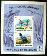 MALDIVES, Prehistoire, Animaux Prehistoriques, (Yvert  Bloc 376/81)  MNH, Neuf Sans Charniere. Bloc RARE - Vor- U. Frühgeschichte