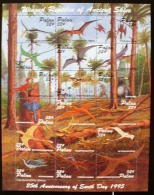 PALAU Animaux Prehistoriques, 25 Anniversary Of Earth Day 1995, Yvert 796/813, ** MNH. - Vor- U. Frühgeschichte