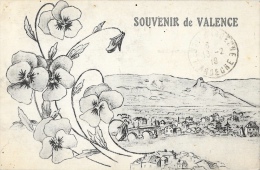 Valence - Souvenir De Valence - Illustration Avec Pensées - Valence