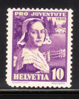 Switzerland 1936 Girl Of Neuchatel Mint - Nuevos
