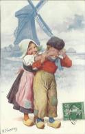 108 CPA - Couple D´enfants Et Moulin à Vent - Illustrateur Feiertag - Feiertag, Karl