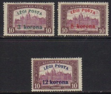 HONGRIE / 1920 POSTE AERIENNE # 3 A 5  * / COTE 7.50 EUROS (ref T1858) - Ungebraucht