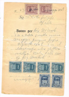 Italia - Maggio 1948 Imposta Sull'Entrata 2 X £. 5 + 4 X £. 3 + 2 X £. 1 - Buono Per Lire Seicento - Revenue Stamps