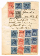 Italia - Agosto 1948 Imposta Sull´Entrata £.10 + 3 X £.5 +10 X £. 3 + 8 X £. 2 + £. 1 - Buono Per Lire Milleotttocento - Revenue Stamps