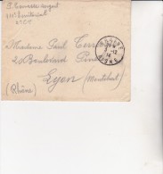 LETTRE FRANCHISE MILITAIRE  OBLITERATION CACHET A DATE -BRAINE -AISNE -1914 - Guerra Del 1914-18