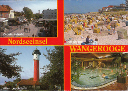 5972- WANGEROOGE ISLAND- LIGHTHOUSE, STREET, SWIMMING POOL, BEACH, POSTCARD - Wangerooge