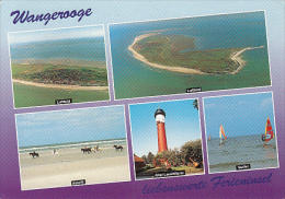 5973- WANGEROOGE ISLAND- LIGHTHOUSE, PANORAMAS, SAILING, HORSES, BEACH, POSTCARD - Wangerooge