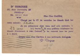 CPA .  ENTIER POSTAL ..REPIQUAGE MEDECIN 1934..BE... CP1 281.VOIR SCAN - Overprinter Postcards (before 1995)