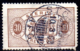 SWEDEN 1874 Official - 30ore - Brown  FU - Oficiales