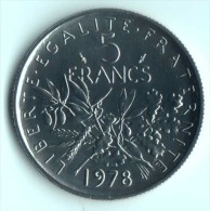 ** 5 FRANCS SEMEUSE  1978 FDC ** - 5 Francs