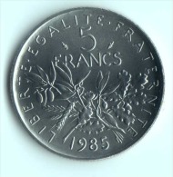 ** 5 FRANCS SEMEUSE  1985 FDC ** - 5 Francs