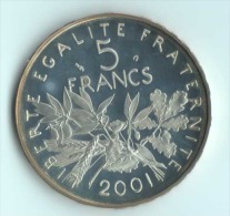 ** 5 FRANCS SEMEUSE ARGENT  2001 BU ** - 5 Francs