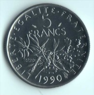 ** 5 FRANCS SEMEUSE  1990 FDC ** - 5 Francs