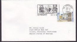 France Deluxe Flamme CORBIGNY (Nievre) 1990 Cover Lettre To SOMERS Wisconsn Etats Unis USA Europa CEPT - Lettres & Documents