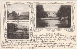 Gruß Aus Badekow Gutshaus Bei Boizenburg Bauern Gehöft Herrenhaus Jugendstil Rahmung 17.8.1914 Gelaufen - Boizenburg