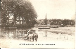 44 - NORT  SUR  ERDRE -  Un Coin De L'Erdre . ( Chevaux Dans L'eau Avec Cavalier  , Barques ) - Nort Sur Erdre