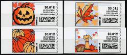 1370. USA (2006) - AUTUMN - Stamps.com - Pumpkin, Halloween, Died Leaf, Courge, Feuille Seche, Calabaza - Vegetables